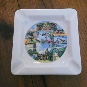 Vintage‎ - Florida Landmarks White Ceramic Ashtray